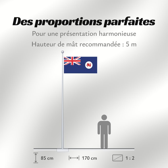 Proportions du drapeau : Tasmania	Tasmanie	Tasmanien