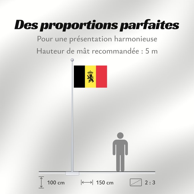 Proportions du drapeau : Belgium  civil	Belgium	Belgique	Bélgica	Belgien	Belgio