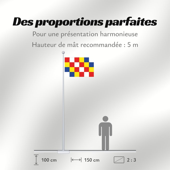 Proportions du drapeau : Antwerp	Anvers	Amberes	Antwerpen	Anversa