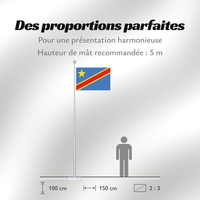 Proportions du drapeau : Democratic Republic of the Congo The national flag of the Democratic Republic of the Congo La République démocratique du Congo Rep. Dem. del Congo Demokratischen Republik Kongo Repubblica Democratica del Congo Democratische Republiek Congo علم جمهورية الك