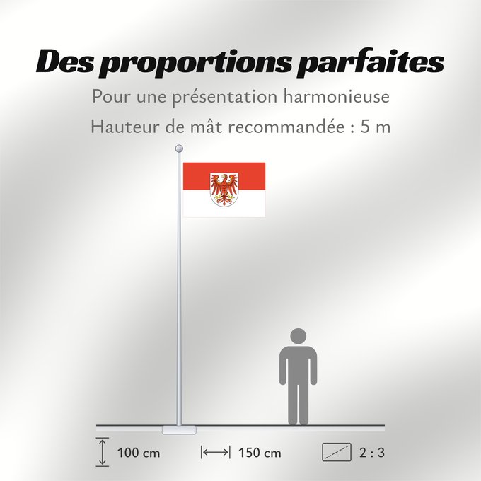 Proportions du drapeau : Brandenburg Brandebourg Brandeburgo