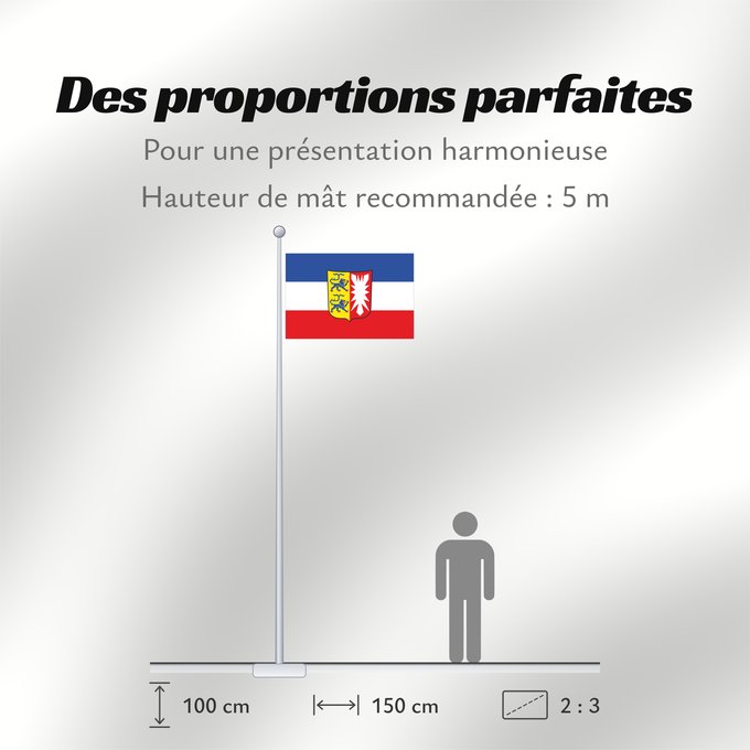 Proportions du drapeau : Schleswig-Holstein