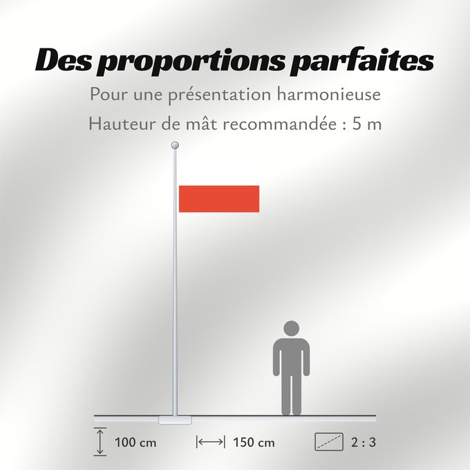 Proportions du drapeau : Thuringia	Thuringe	Turingia	Thüringen