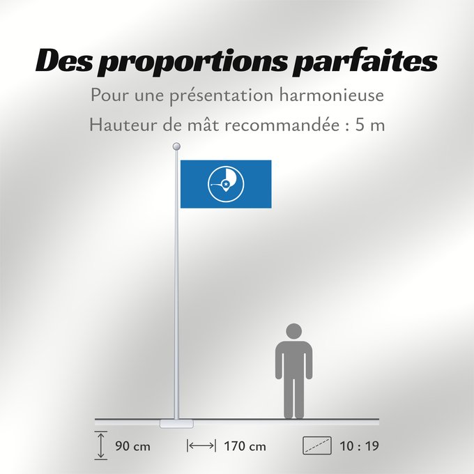 Proportions du drapeau : Yap	Guaire