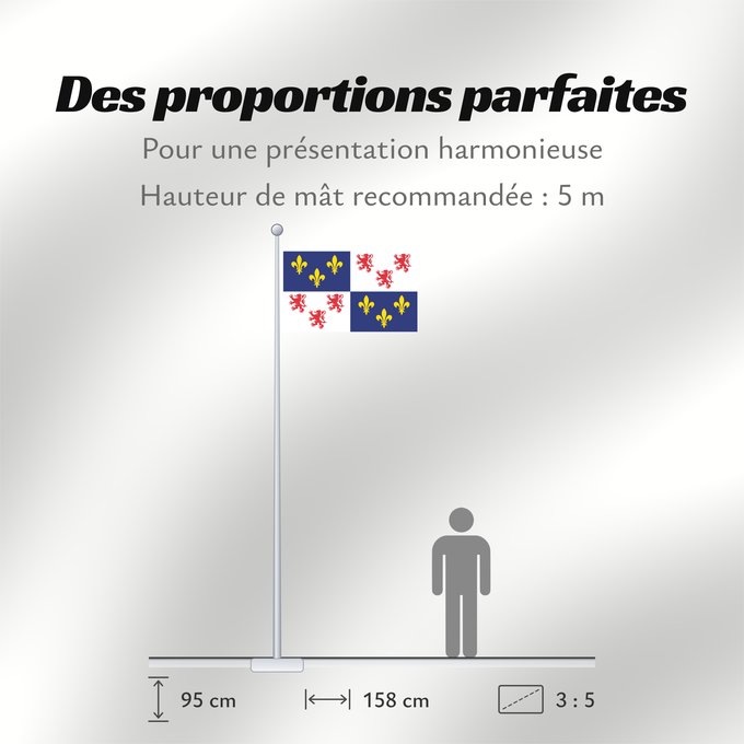 Proportions du drapeau : Picardie	Region Picardie in France	Région Picardie en France	Picardo	Picard