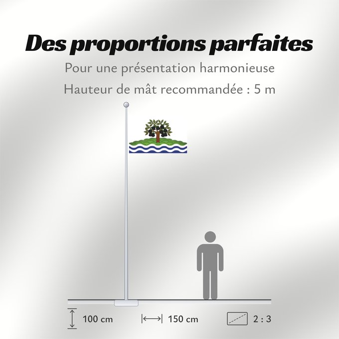 Proportions du drapeau : Worcestershire