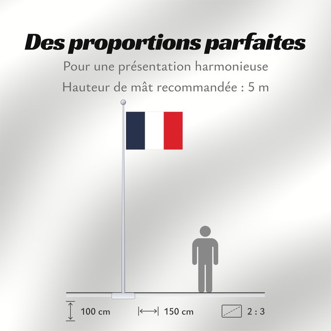 Proportions du drapeau : Saint Martin (French part)
