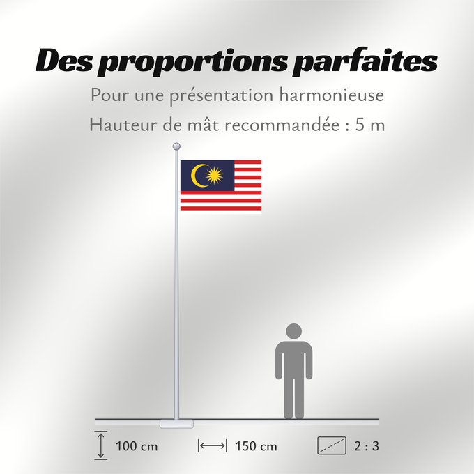Proportions du drapeau : Malaysia	Malaysia – Jalur Gemilang  Stripes of Glory	Malaisie	Malasia	علم ماليزيا	Malaysia / بنديرا مليسيا	Malajzio	Malaisia lipp	Watawat ng Malaysia	​Mâ-lòi-sî-â koet-khì	馬来西亜の国旗	ទង់ជាតិម៉ាឡេស៊ី	Malaysi	ທຸງຊາດມາເລເຊຍ	​馬來西亞之國旗	Malaysia – Jalur Gemilang / 