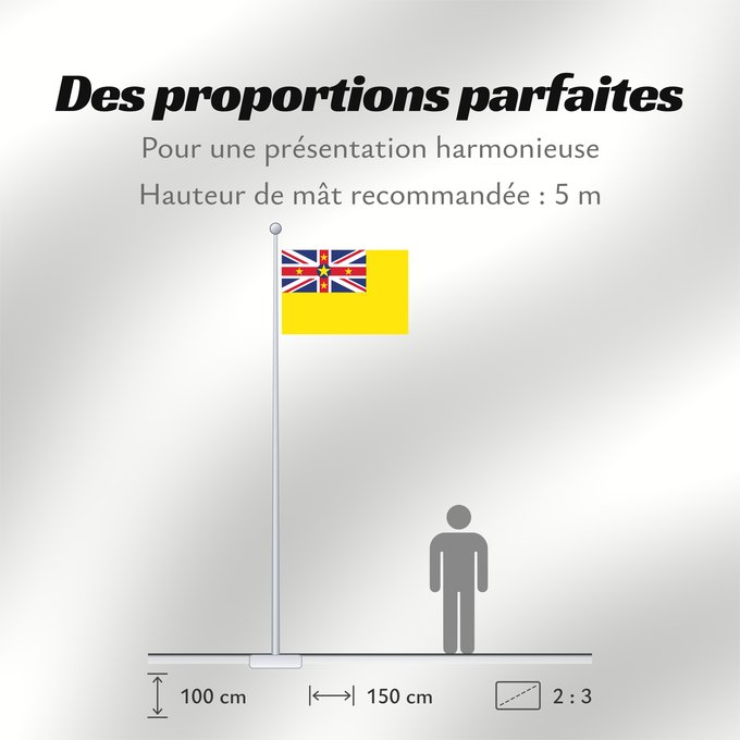 Proportions du drapeau : Niue	Niue  New Zealand	ニウエの国旗	Pīwari o Niuē