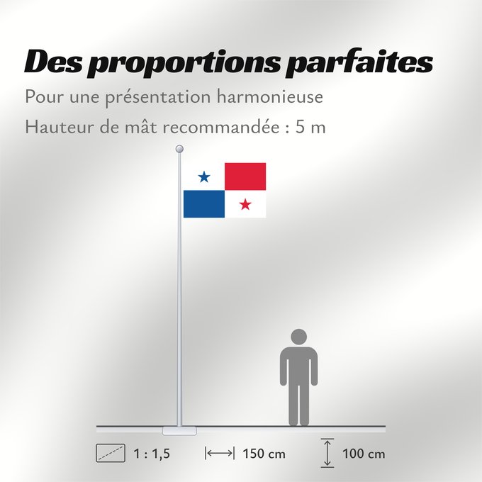 Proportions du drapeau : Panama	Panamá	Panamy	علم پَنما	Paname	Da Panamas	Panamo	Флаг Панамы