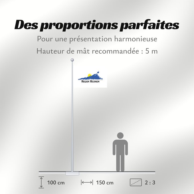 Proportions du drapeau : Réunion