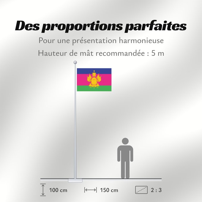 Proportions du drapeau : Krasnodar Krai	Krasnodar Krai 	Kraï de Krasnodar	Krai de Krasnodar	Krasnodar krai	Kraj di Krasnodar