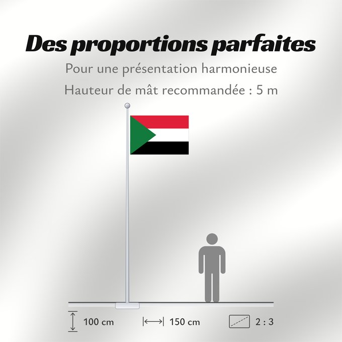 Proportions du drapeau : Sudan	Soudan	Sudán	Soedan	علم السودان	Sudans