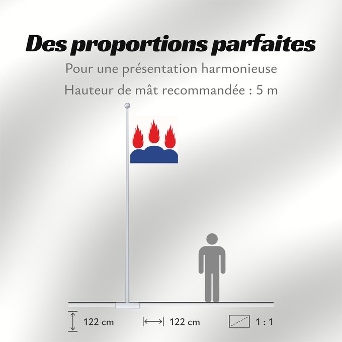 Proportions du drapeau : Västmanlands län