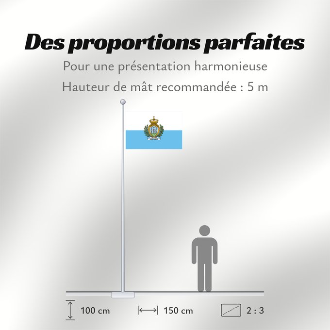 Proportions du drapeau : San Marino  civil	San Marino	Saint-Marin