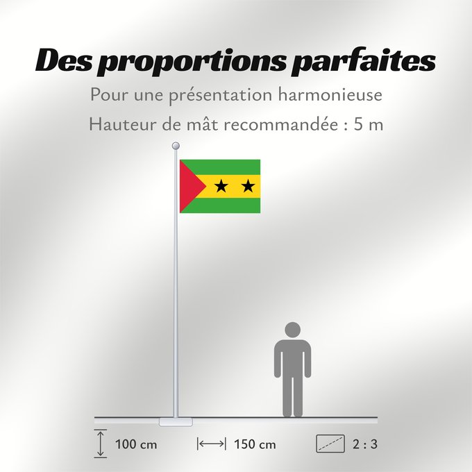 Proportions du drapeau : Sao Tome and Principe Sao Tomé-et-Principe Santo Tomé y Príncipe São Tomé und Príncipe Sao Tome e Principe