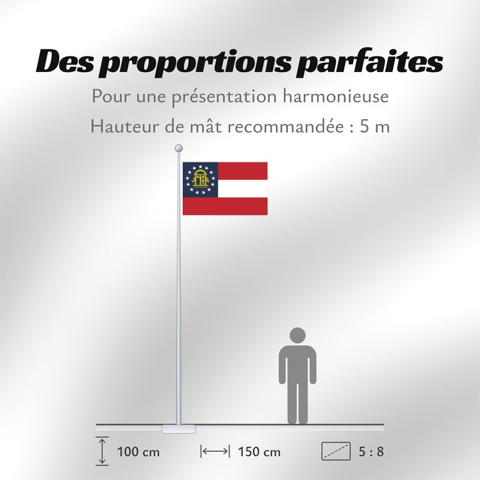 Proportions du drapeau : State of Georgia Georgia