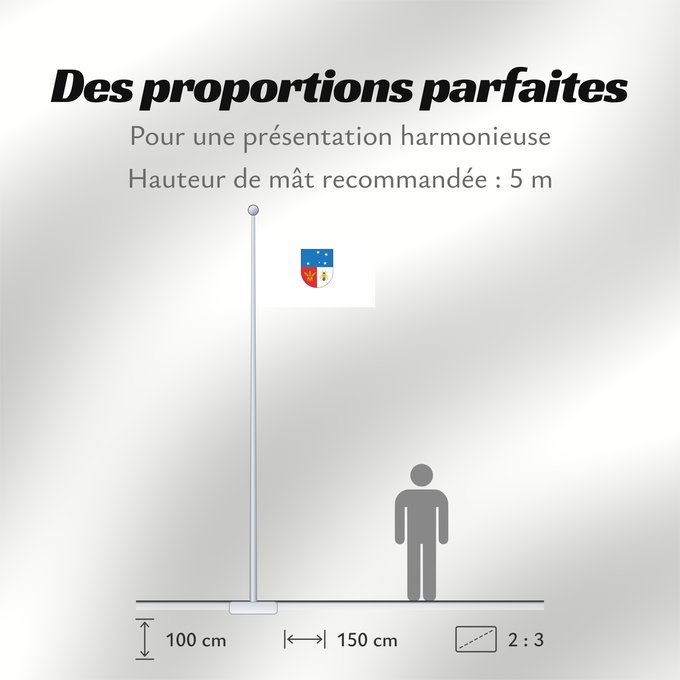 Proportions du drapeau : Colonia Department Colonia département de Colonia
