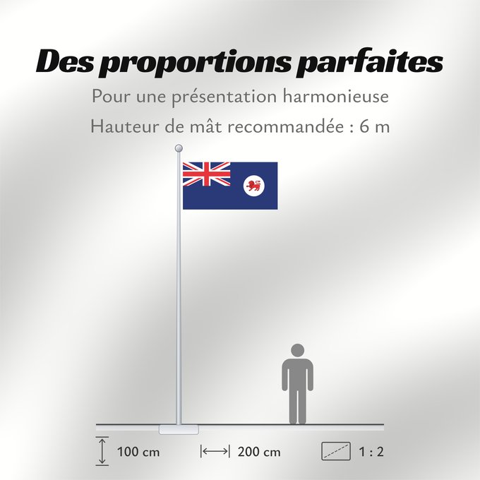 Proportions du drapeau : Tasmania	Tasmanie	Tasmanien
