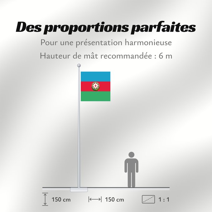 Proportions du drapeau : Standard of the President of Azerbaijan
