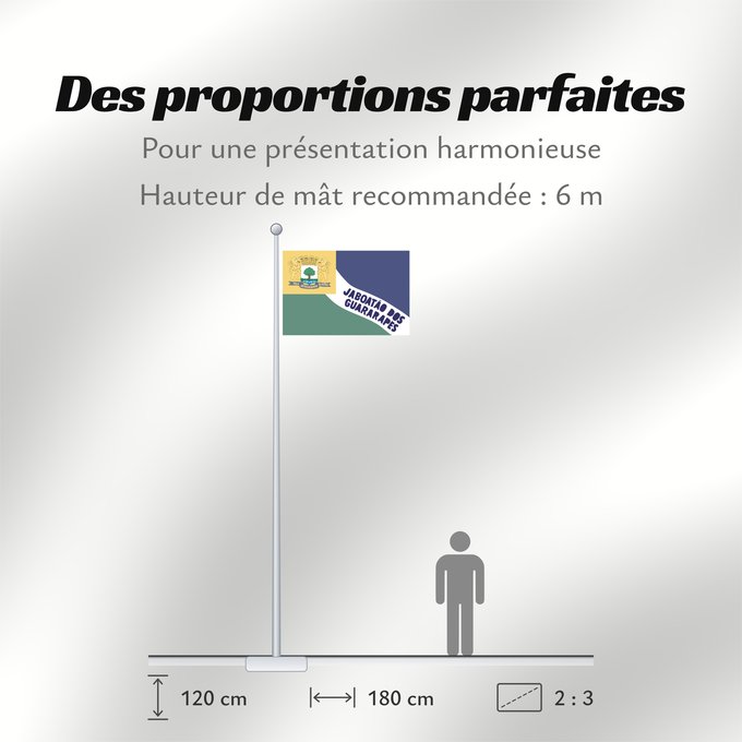 Proportions du drapeau : JaboataodosGuararapes Pernambuco Brasil Jaboatão dos Guararapes Município de Jaboatão dos Guararapes no Estado de Pernambuco