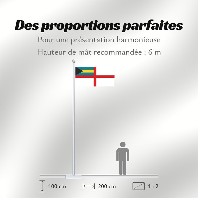 Proportions du drapeau : Naval Ensign of the Bahamas