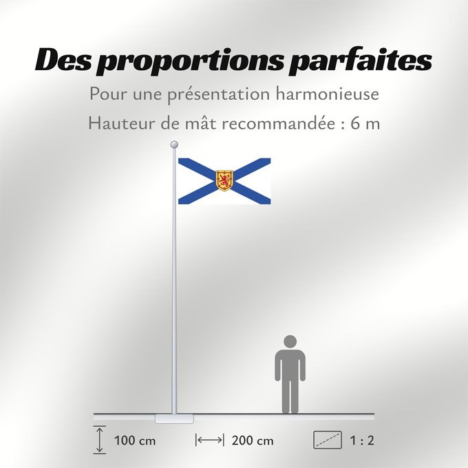Proportions du drapeau : Nova Scotia	Nouvelle-Écosse	Nueva Escocia	Banniel proviñs Skos-Nevez  Nova Scotia