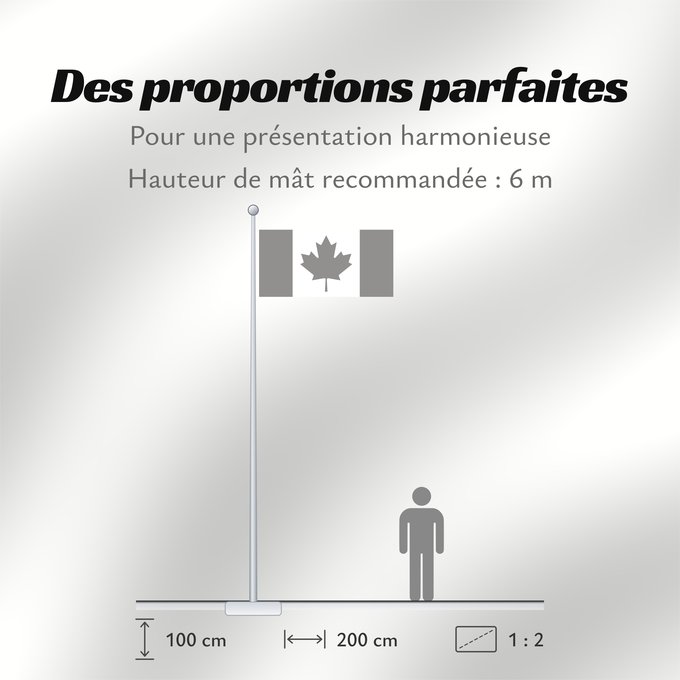 Proportions du drapeau : CanadaFlagBW	National Flag of Canada