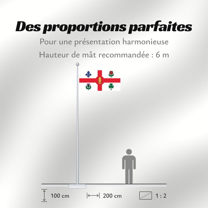 Proportions du drapeau : Montreal	City of Montreal, Canada	Ville de Montréal, Canada	Die Fahne der Stadt Montreal, Kanada