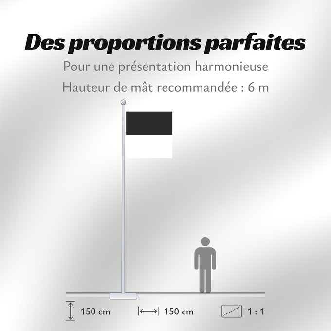 Proportions du drapeau : Canton of Fribourg Fribourg Kanton Freiburg