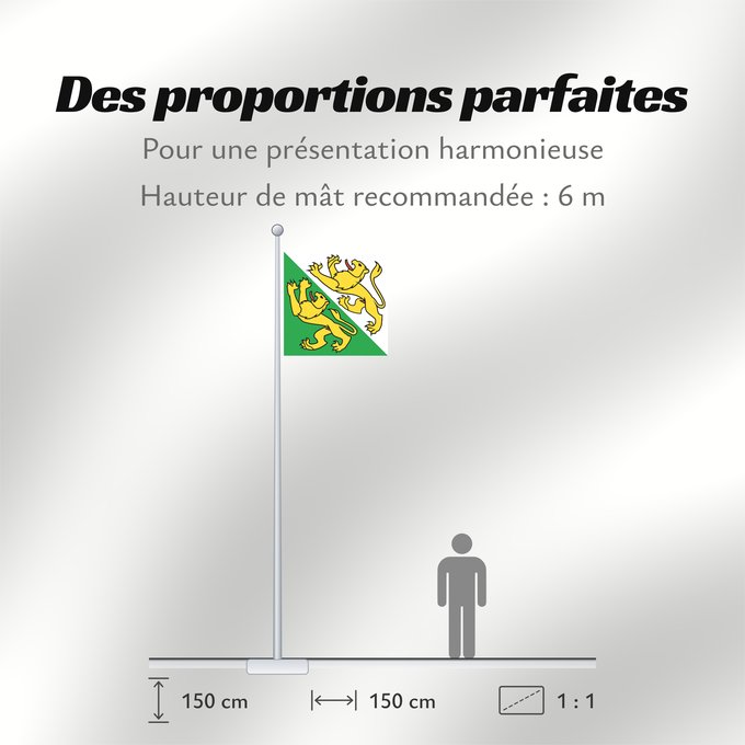 Proportions du drapeau : Canton of Thurgau	Thurgau	canton de Thurgovie	cantón de Turgovia	Canton of Thurgau in Switzerland