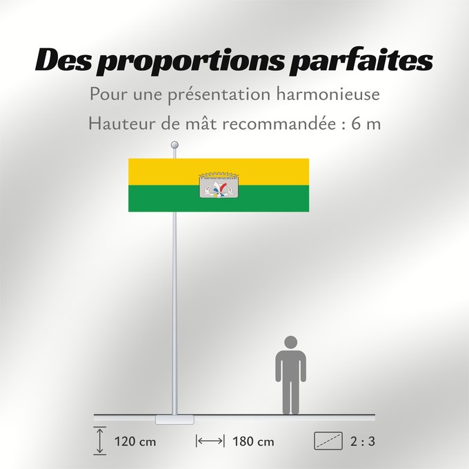 Proportions du drapeau : Independencia, Chile