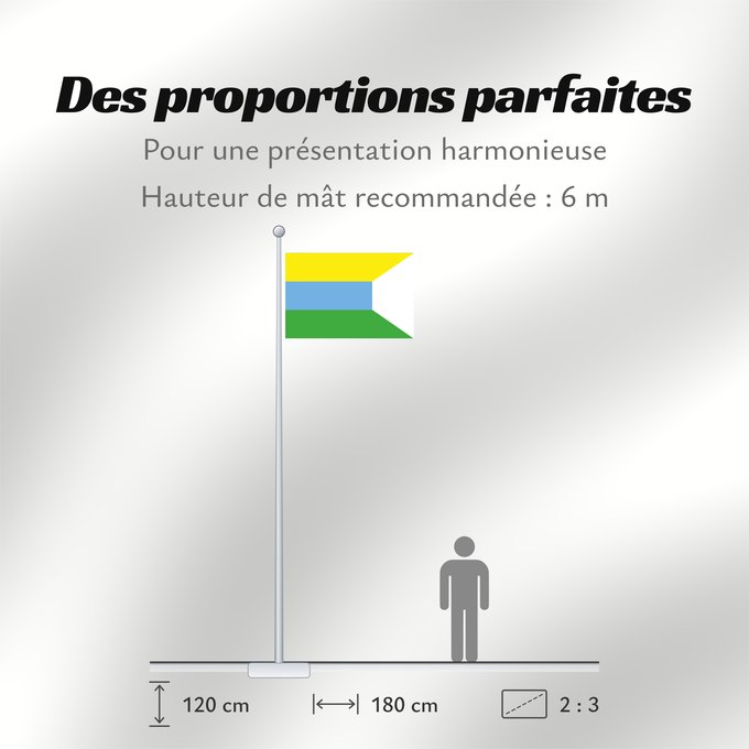 Proportions du drapeau : Cunday Cunday, Tolima Colombia