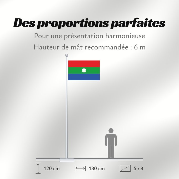 Proportions du drapeau : Maicao Maicao, La Guajira, Colombia Majkao. La Gvahiro, Kolombio