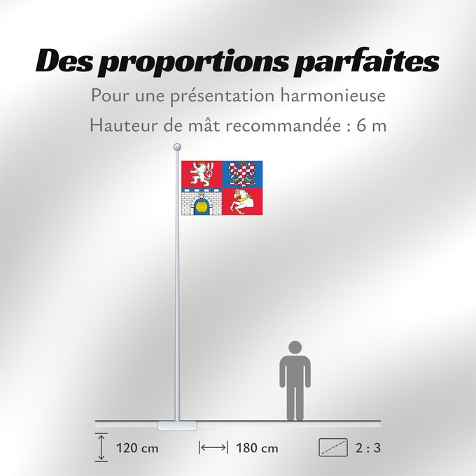 Proportions du drapeau : Pardubice Region	Région de Pardubice	Región de Pardubice	Region Pardubice	Pardubice Regione