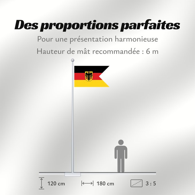 Proportions du drapeau : German Consular Ensign