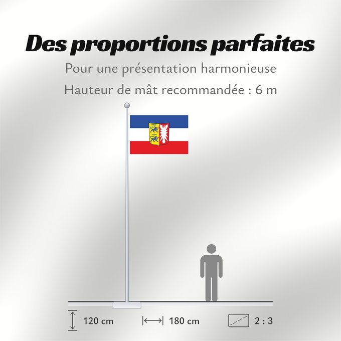 Proportions du drapeau : Schleswig-Holstein