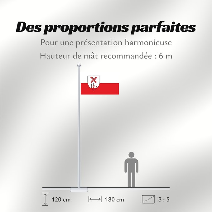 Proportions du drapeau : Hille It is easy to put a border around this flag image