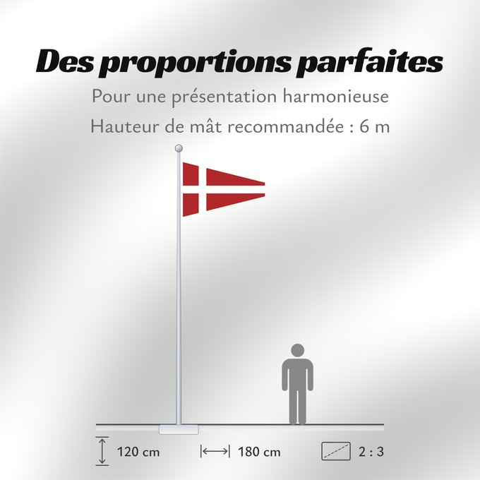 Proportions du drapeau : Naval Rank Denmark Senior Officer Afloat
