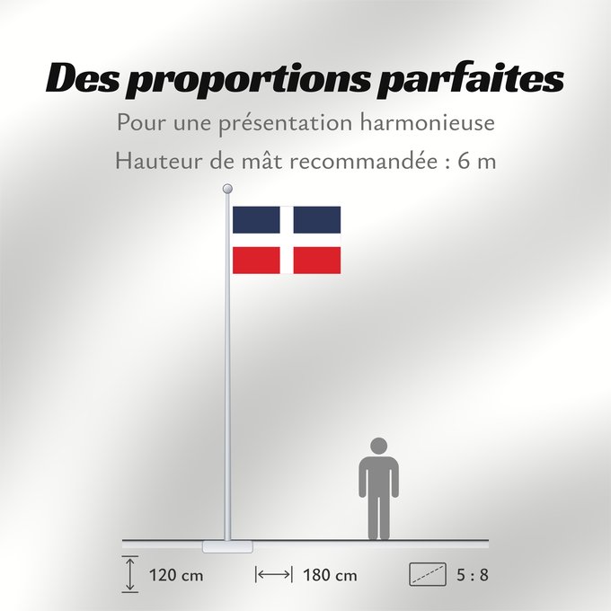 Proportions du drapeau : Dominican Republic up to 1844 Dominican Republic (up to 1844) République dominicaine (jusqu'en 1844) República Dominicana (hasta 1844) Dominikanische Republik (bis 1844) Repubblica Dominicana (fino al 1844) Historical flag of the Dominican Republic up t