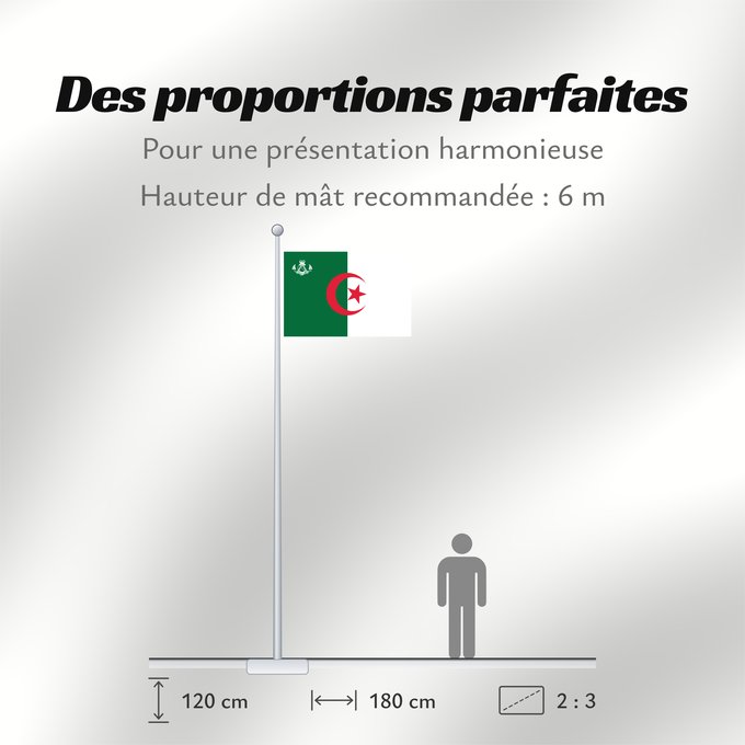 Proportions du drapeau : Naval Ensign of Algeria