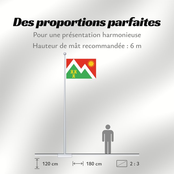Proportions du drapeau : Aller	Aller  Asturias, España