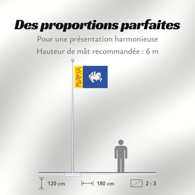 Proportions du drapeau : Mara Mara-Zaragoza-Spain Mara-Saragosse Mara-Zaragoza Mara-Saragossa Mara-Saragozza