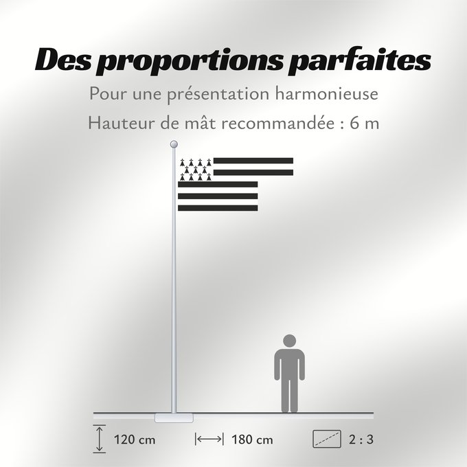 Proportions du drapeau : Brittany  Gwenn ha du	Brittany (Gwenn ha du)	Bretagne  Gwenn ha du	Bretaña  Gwenn ha du	Bretonische Flagge  Gwenn ha du	Bretone  Gwenn ha du	Bretanha  Gwenn ha du	Banniel Breizh  Gwenn ha du	Bretanya  Gwenn ha du	Llydaw  Gwenn ha du	Gwenn ha Du	Bretagne i