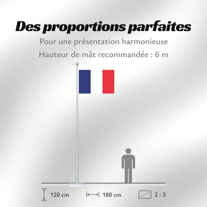 Proportions du drapeau : Réunion La Réunion le drapeau français