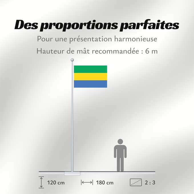 Proportions du drapeau : Gabon	Gabón	Gabun	Gabão	علم جمهوريةالغابون	Banniel Gabon	Gabons	Gabono	Gabongo bandera	پرچم گابن	Drapél du Gabon	Dalapo ya Ngabu	Bɛndɛ́lɛ ya Gabɔ́	Bendêre tî Gaböon