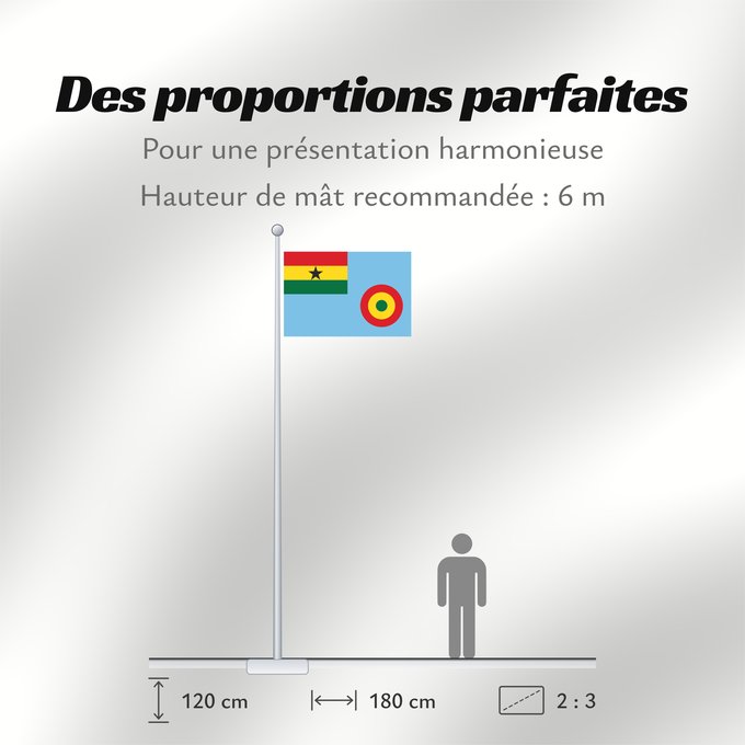 Proportions du drapeau : Ensign of the Ghana Air Force