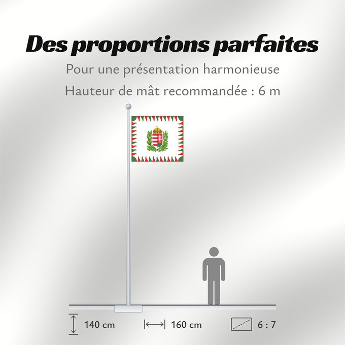 Proportions du drapeau : War Flag of Hungary	Colour for brigades	Oficiala milita armea flago de Hungario	1990 M
