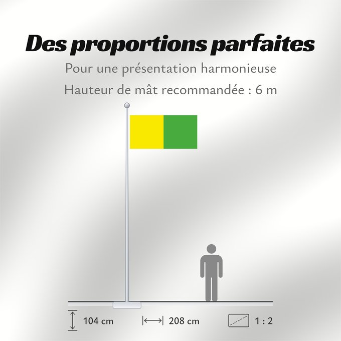 Proportions du drapeau : County Leitrim Comté de Leitrim Condado de Leitrim Contea di Leitrim