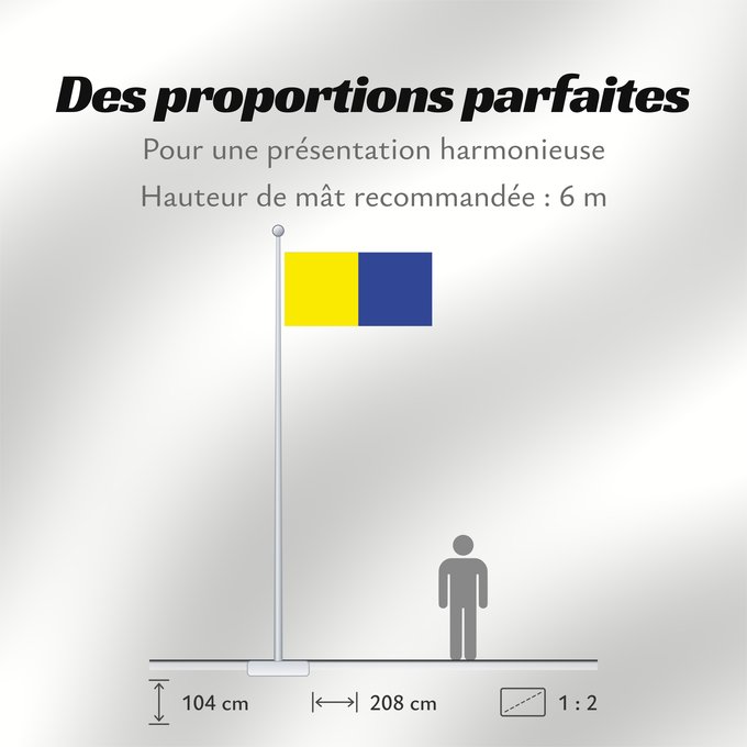Proportions du drapeau : County Roscommon	Comté de Roscommon	Condado de Roscommon	Contea di Roscommon